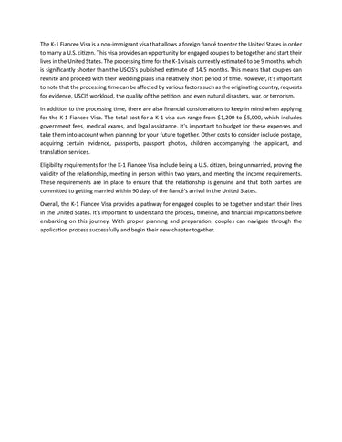 K-1 Fiancee Petition Visa Training Course Access Packet